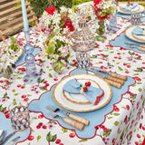 Blue with Red Scallop Napkins (Set of 4) - Mrs. Alice