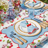 Blue with Red Scallop Napkins (Set of 4) - Mrs. Alice