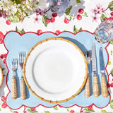 Blue with Red Scallop Placemat (Set of 4) - Mrs. Alice