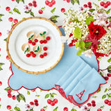 Blue with Red Scallop Placemat (Set of 4) - Mrs. Alice