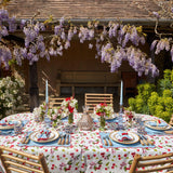 Blue with Red Scallop Placemats & Napkins (Set of 4) - Mrs. Alice