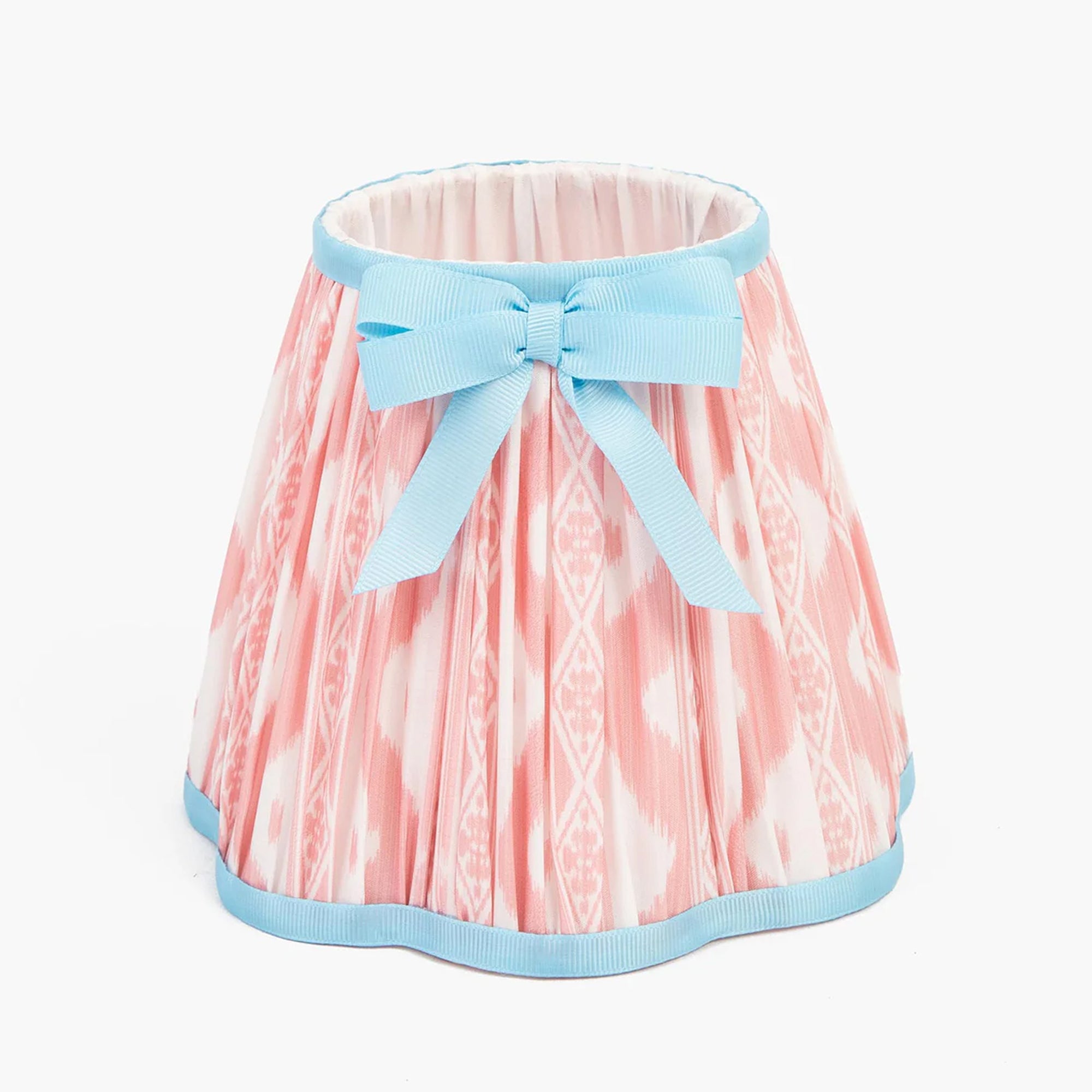 Pink & Blue Ikat Bow Lampshade (18cm)