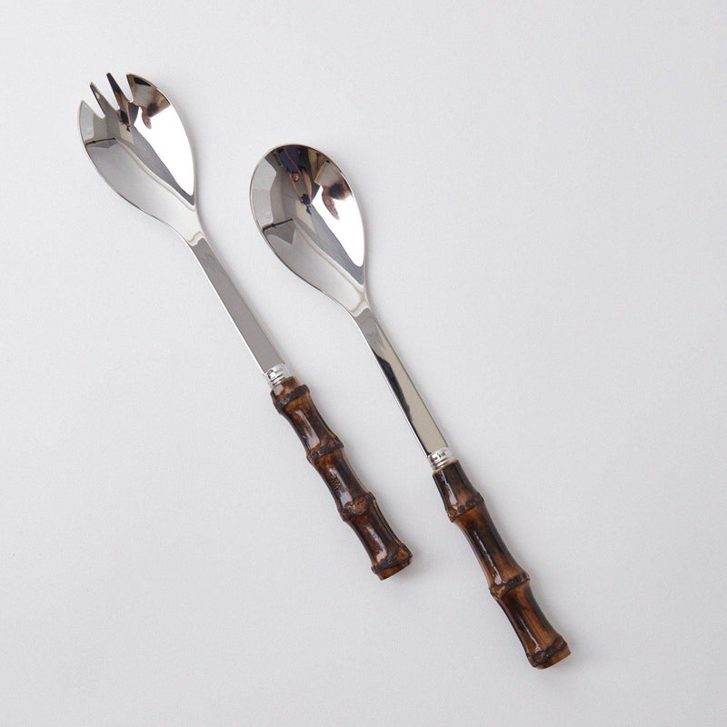 Burnt Bamboo Salad Servers - Mrs. Alice