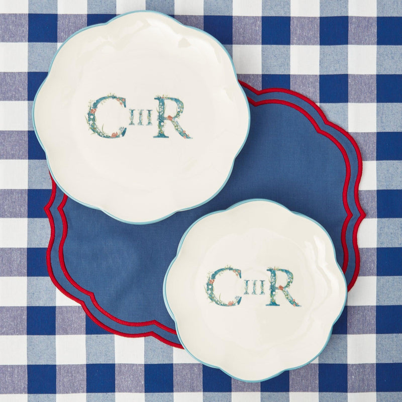 Camilla Blue & Red Linen Placemats (Set of 4) - Mrs. Alice