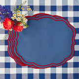 Camilla Blue & Red Linen Placemats (Set of 4) - Mrs. Alice