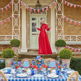 Camilla Blue & Red Linen Placemats (Set of 4) - Mrs. Alice