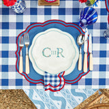 Camilla Blue & Red Linen Placemats (Set of 4) - Mrs. Alice