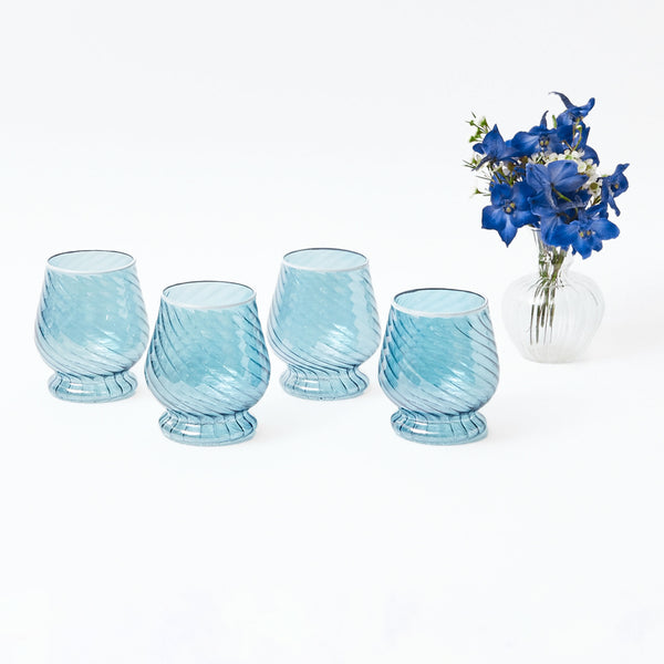 Camille Blue Water Glasses (Set of 4)