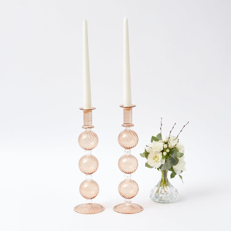 Camille Chestnut Candle Holders (Pair) - Mrs. Alice