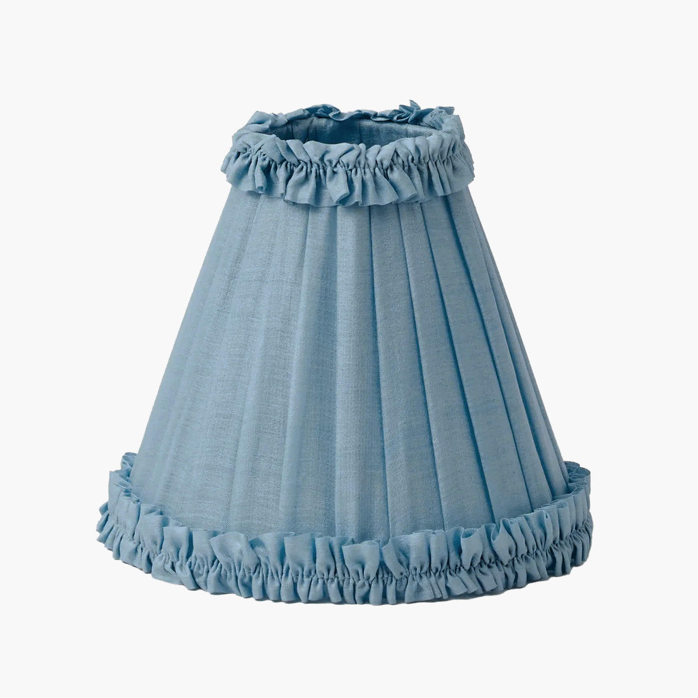 Soft Blue Silk Frilled Lampshade (18cm)