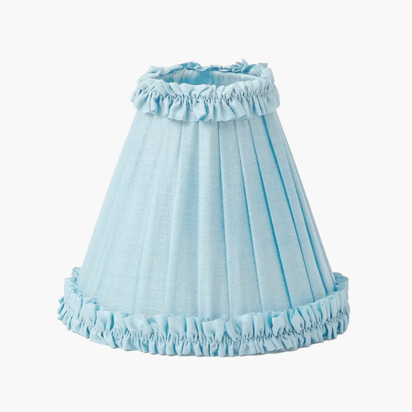 Soft Blue Frilled Silk Lampshade (18cm)