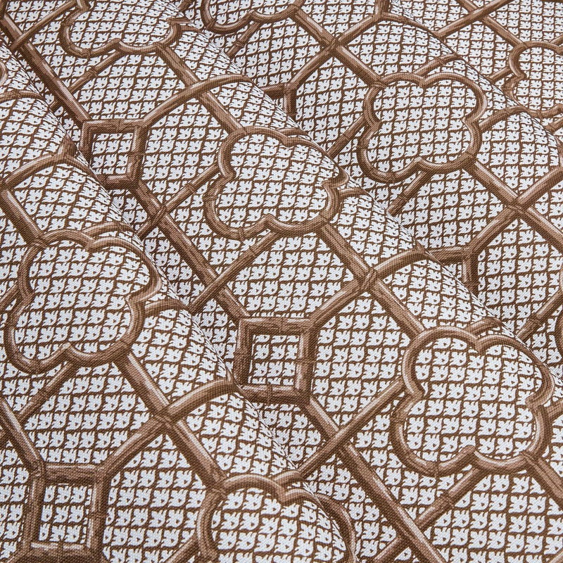 Chestnut Brown Bamboo Trellis Fabric - Mrs. Alice