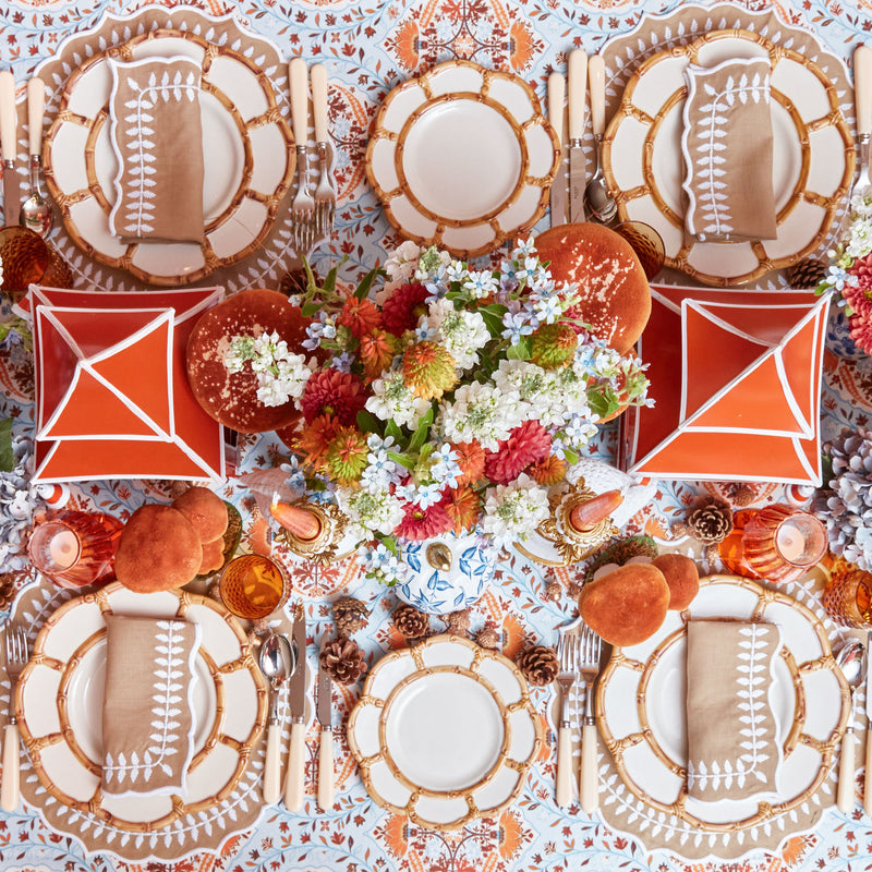 Stylish dining with the Set of 4 Petal Bamboo Plates.