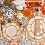 Nature-inspired Petal Bamboo Ceramic Starter Plate: A chic touch.