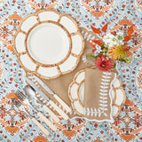 Petal Bamboo Ceramic Plates: Artisanal elegance for meals.