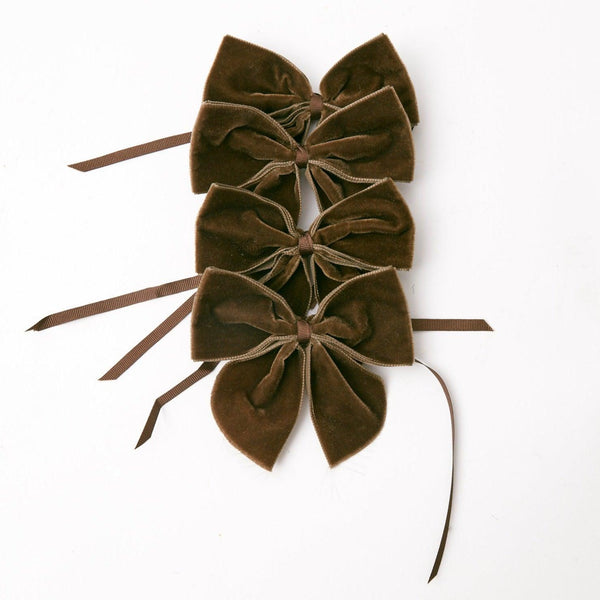 Chocolate Brown Napkin Bows (Set of 4) - Mrs. Alice