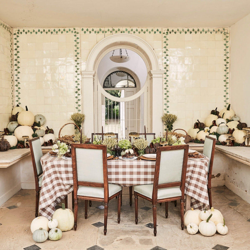 Chocolate Gingham Tablecloth - Mrs. Alice