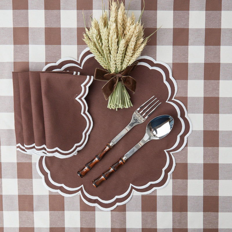 Chocolate Gingham Tablecloth - Mrs. Alice
