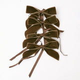 Chocolate Velvet Mini Bows (Set of 4) - Mrs. Alice