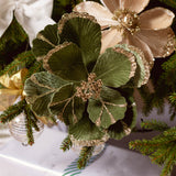 A whimsical Clip on Green Flower Ornament for a cheerful holiday atmosphere.