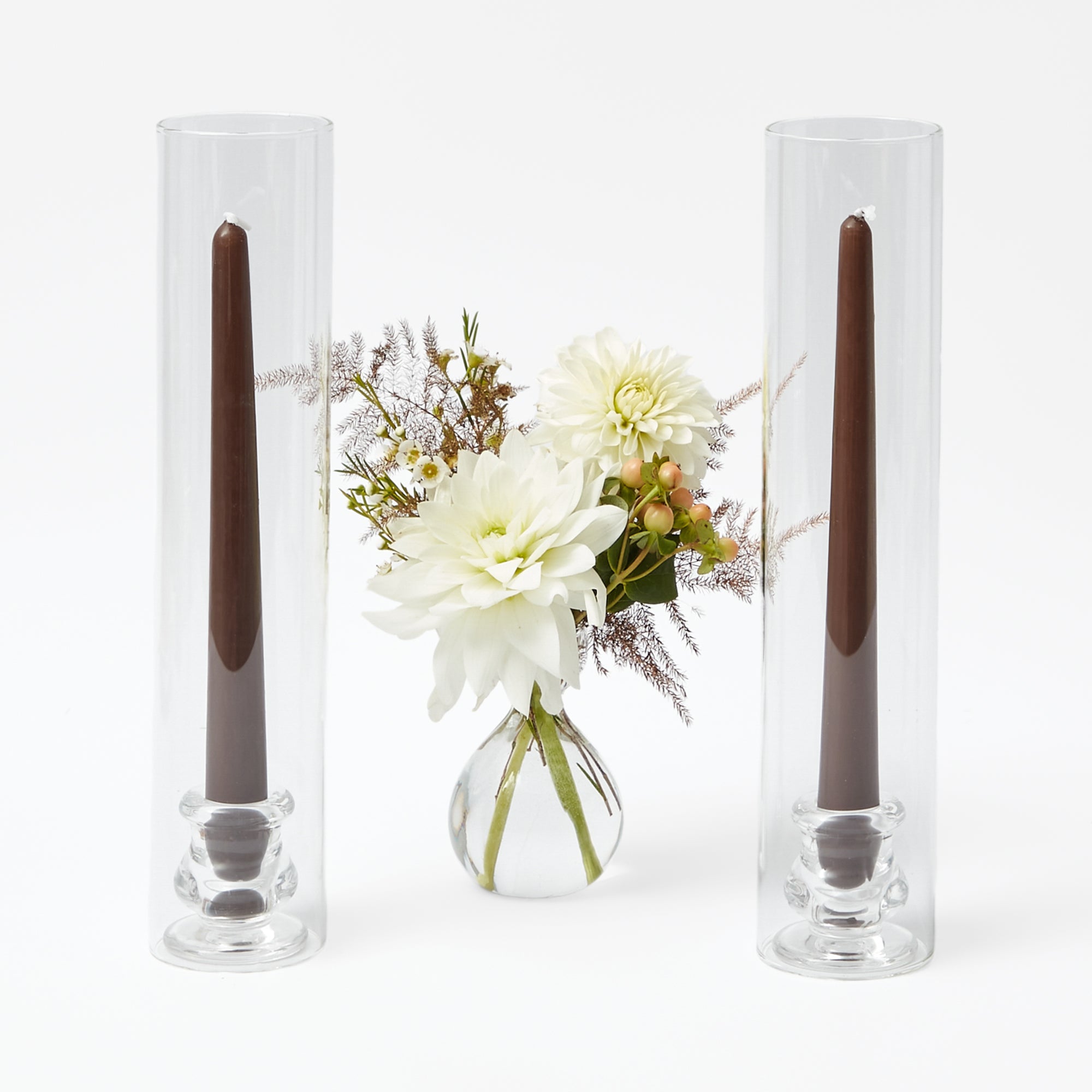 Claudia Glass Hurricane Candle Holder (Pair)