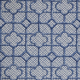 Cobalt Blue Bamboo Trellis Fabric - Mrs. Alice