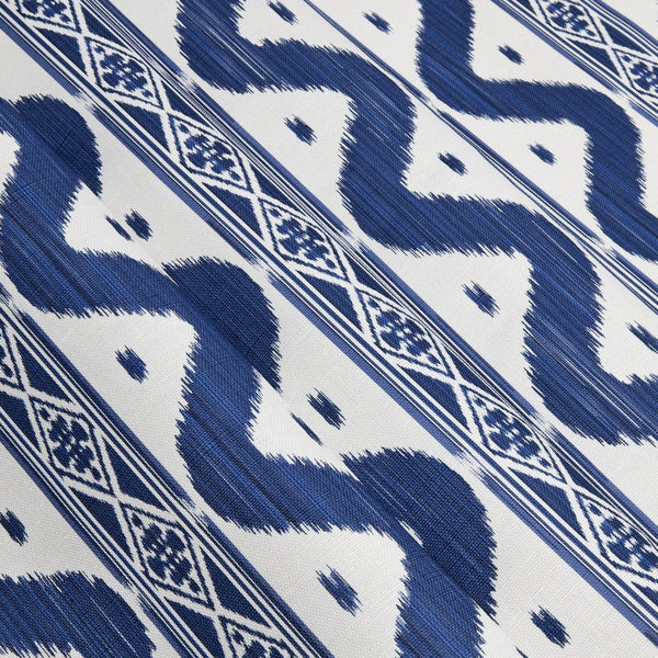 Cobalt Blue Ikat Stripe Fabric - Mrs. Alice