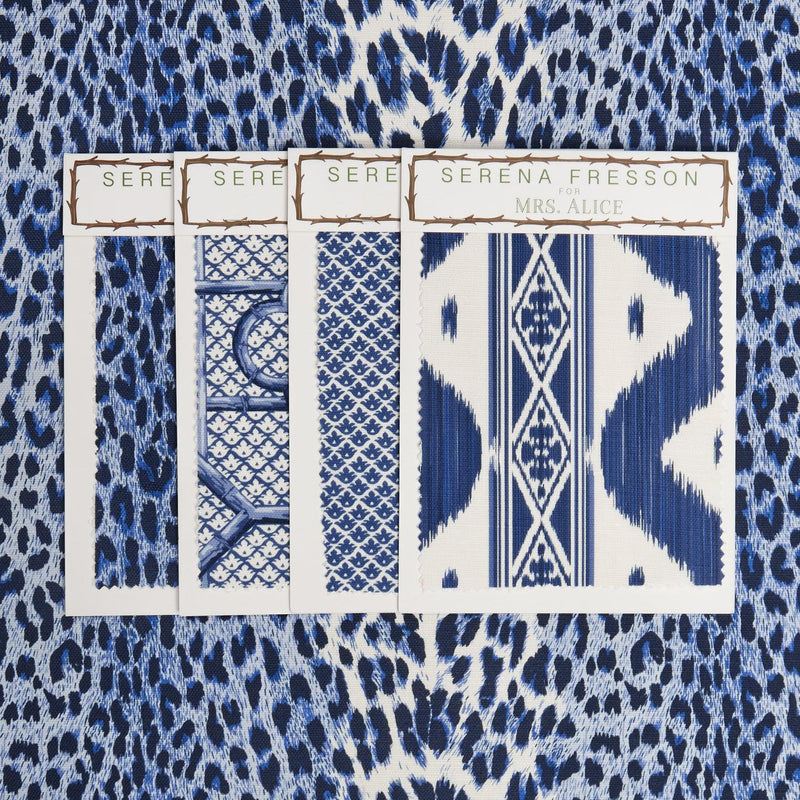 Cobalt Blue Leopard Fabric - Mrs. Alice