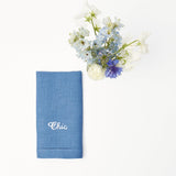 Compliment Blue Linen Napkins (Set of 8) - Mrs. Alice