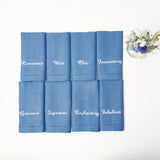 Compliment Blue Linen Napkins (Set of 8) - Mrs. Alice