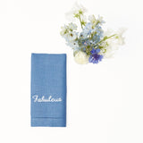 Compliment Blue Linen Napkins (Set of 8) - Mrs. Alice