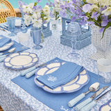 Coral Blue Linen Placemats (Set of 4) - Mrs. Alice