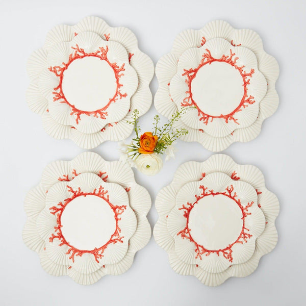 Coral Dinner & Starter Plates (Set of 8) - Mrs. Alice