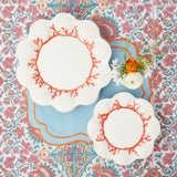 Coral Dinner & Starter Plates (Set of 8) - Mrs. Alice
