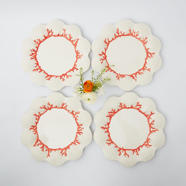 Coral Dinner Plates (Set of 4) - Mrs. Alice