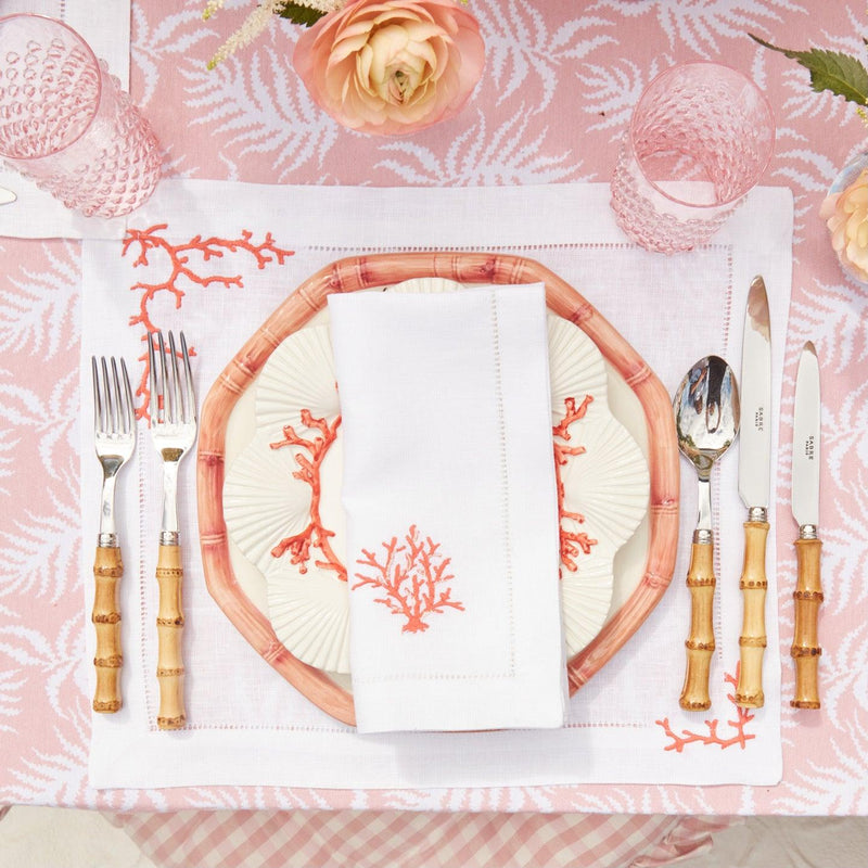 Coral Linen Placemats & Napkins (Set of 4) - Mrs. Alice