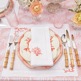 Coral Linen Placemats & Napkins (Set of 4) - Mrs. Alice