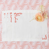 Coral Linen Placemats (Set of 4) - Mrs. Alice