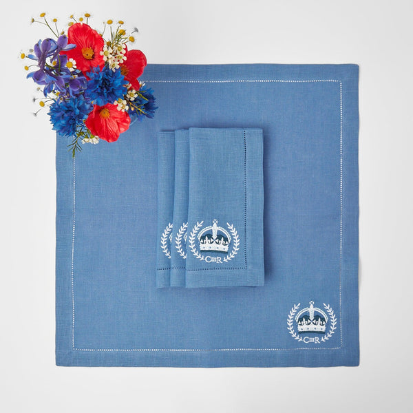 Coronation Blue Linen Napkins (Set of 4) - Mrs. Alice