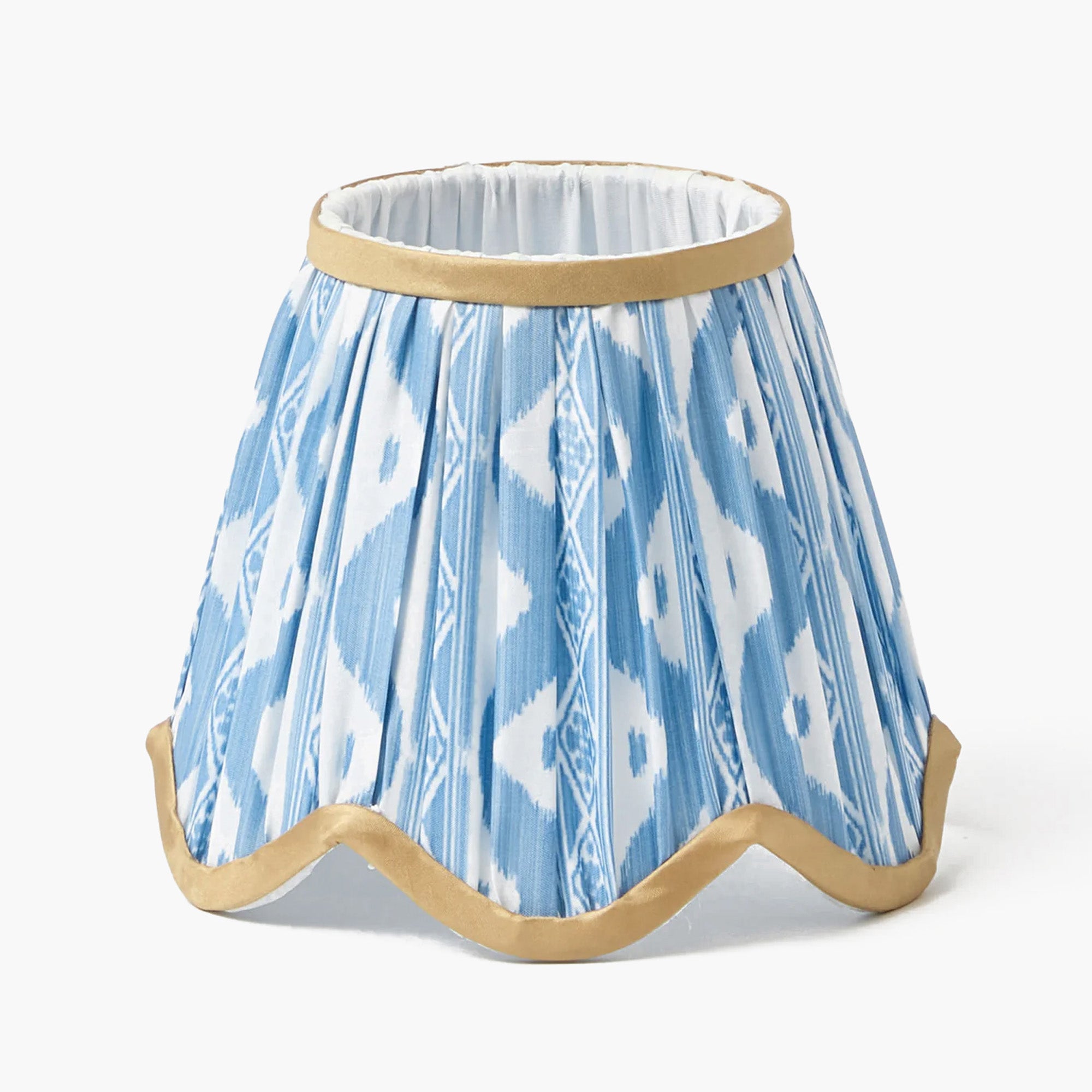 Blue & Putty Deep Scalloped Lampshade (18cm)