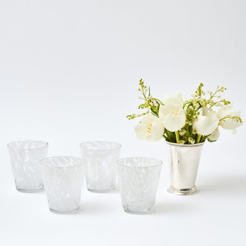 Dappled White Water Glasses (Set of 4) – Mrs. Alice