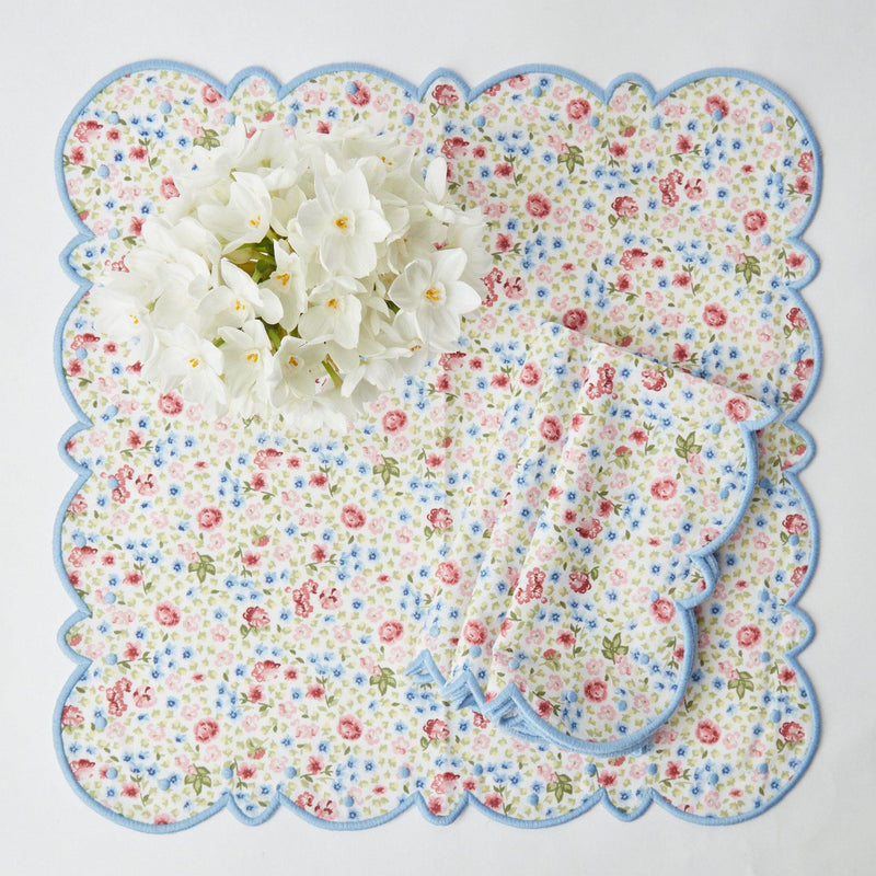 Dolly Ditsy Blue Placemats & Napkins (Set of 4) - Mrs. Alice