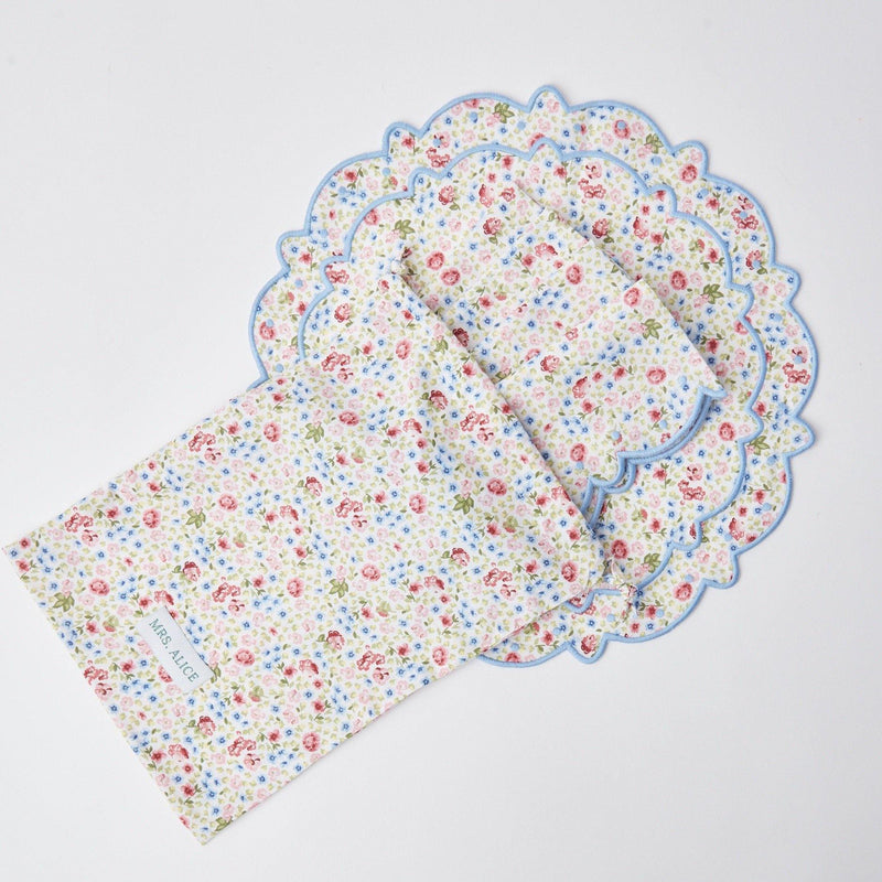 Dolly Ditsy Blue Placemats & Napkins (Set of 4) - Mrs. Alice