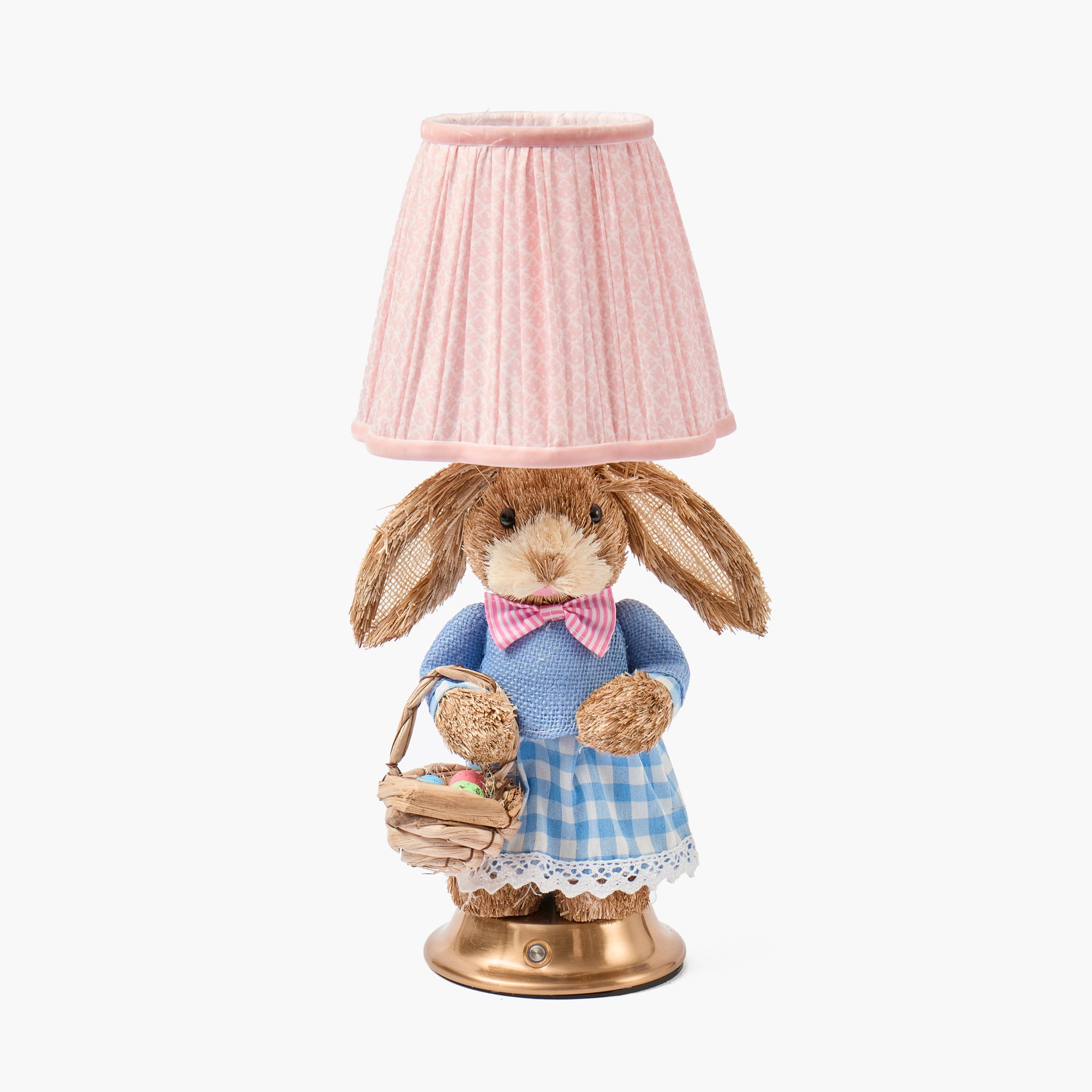 Easter Bunny Rechargeable Lamp with Pink Lotus Shade (18cm)