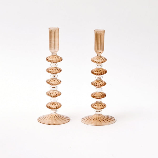 Élodie Chestnut Candle Holder (Pair) - Mrs. Alice