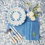 Eloise Blue Placemats & Blue Embroidered Christmas Tree Napkins (Set of 4) - Mrs. Alice