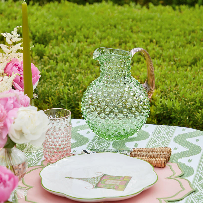 Emerald Hobnail Jug & Rose Handle - Mrs. Alice