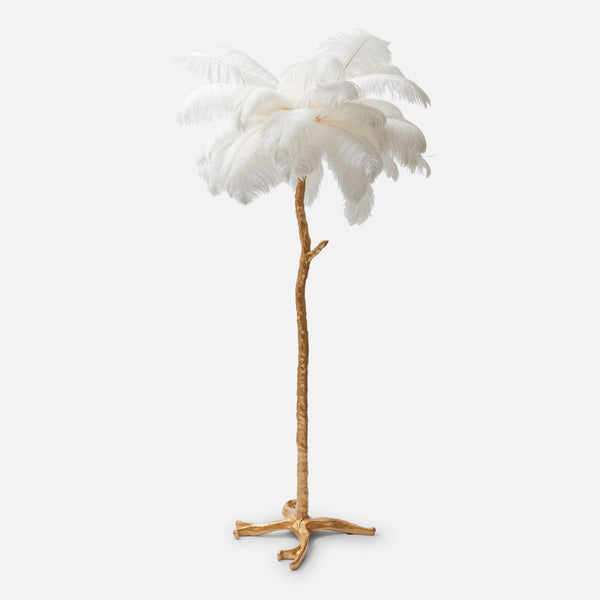 Illuminate your space with the Marlene White Feather Floor Lamp, a striking and elegant lamp that adds a touch of luxury to your decor.