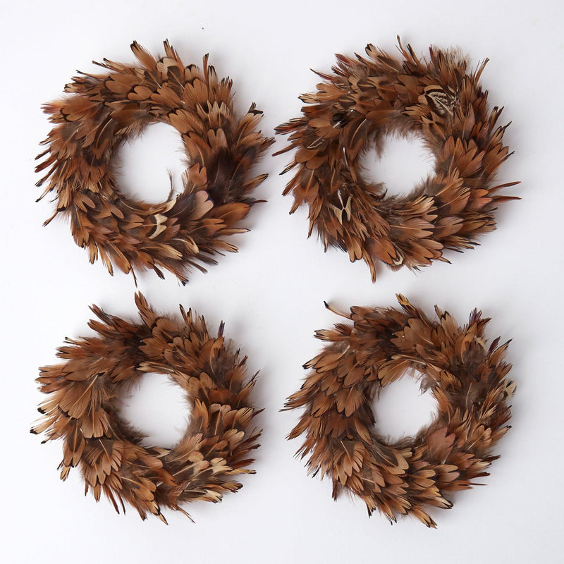Elevate your decor with our Set of 4 Feather Wreaths - a touch of natural elegance for your home.