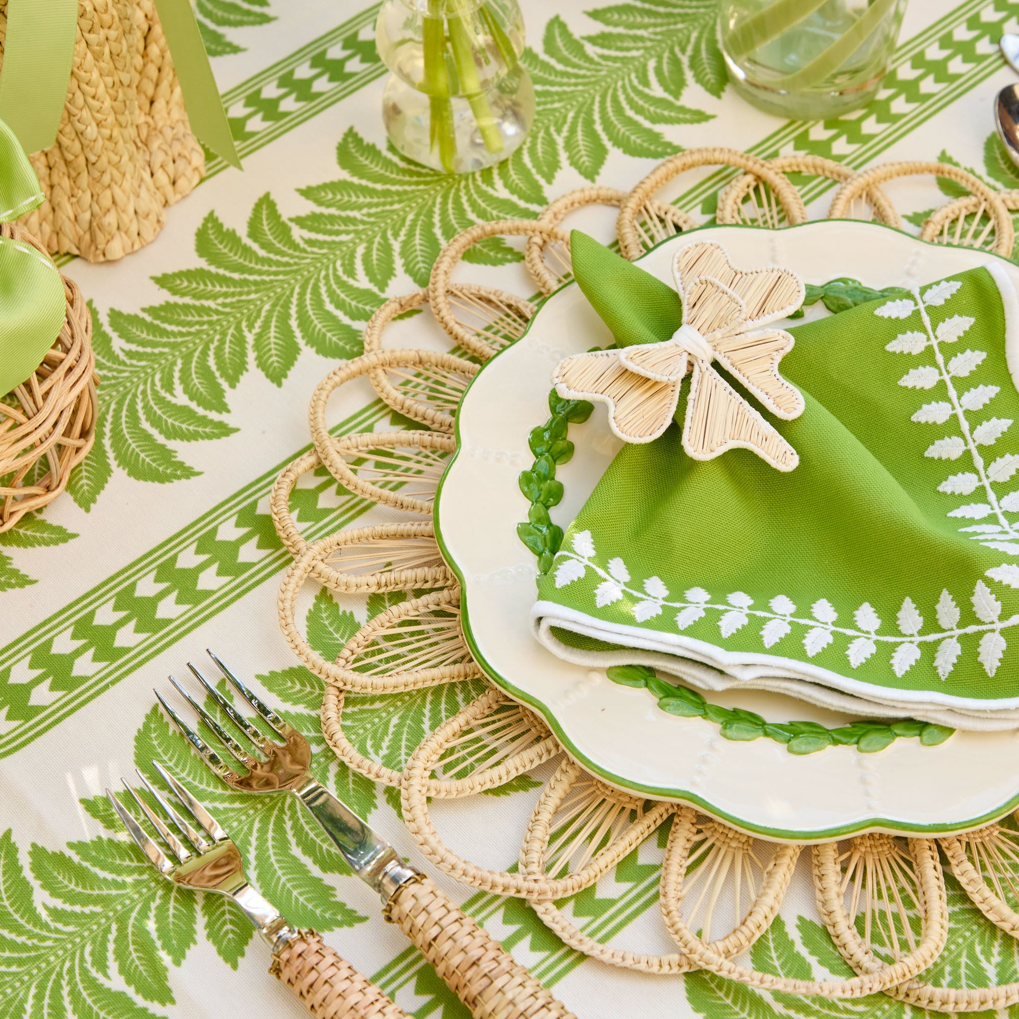 Wicker Napkin Bows (Set of 4)